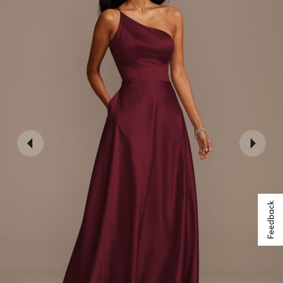 David's Bridal Dresses & Skirts - David’s bridal bridesmaid dress one shoulder wine